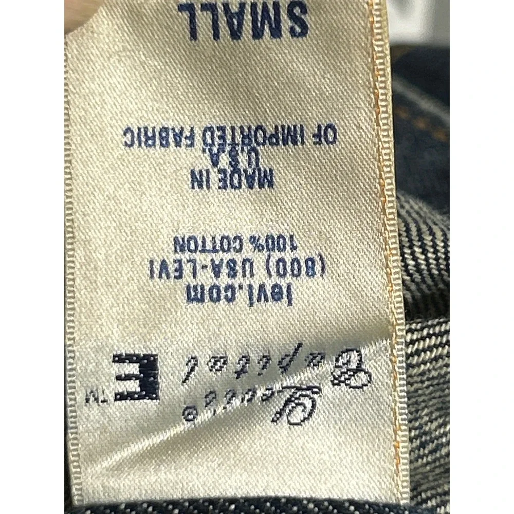 Vintage Levis Type III Trucker Jacket Dark Wash Denim Small Made in USA